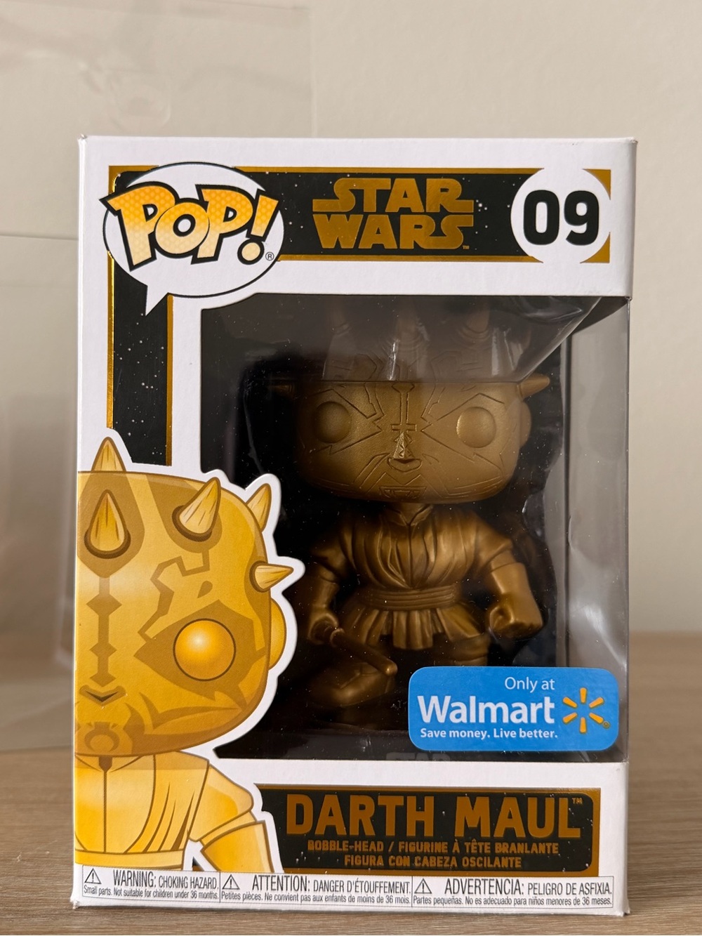 Funko POP! Star Wars Darth Maul #09 Gold Metallic Vinyl Figure Walmart Exclusive